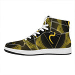 Manipura Chakra Symbol Print High Top Leather Sneakers