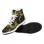 Manipura Chakra Symbol Print High Top Leather Sneakers