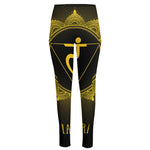 Manipura Chakra Symbol Print High-Waisted Pocket Leggings