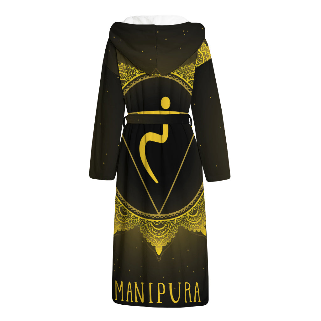 Manipura Chakra Symbol Print Hooded Bathrobe