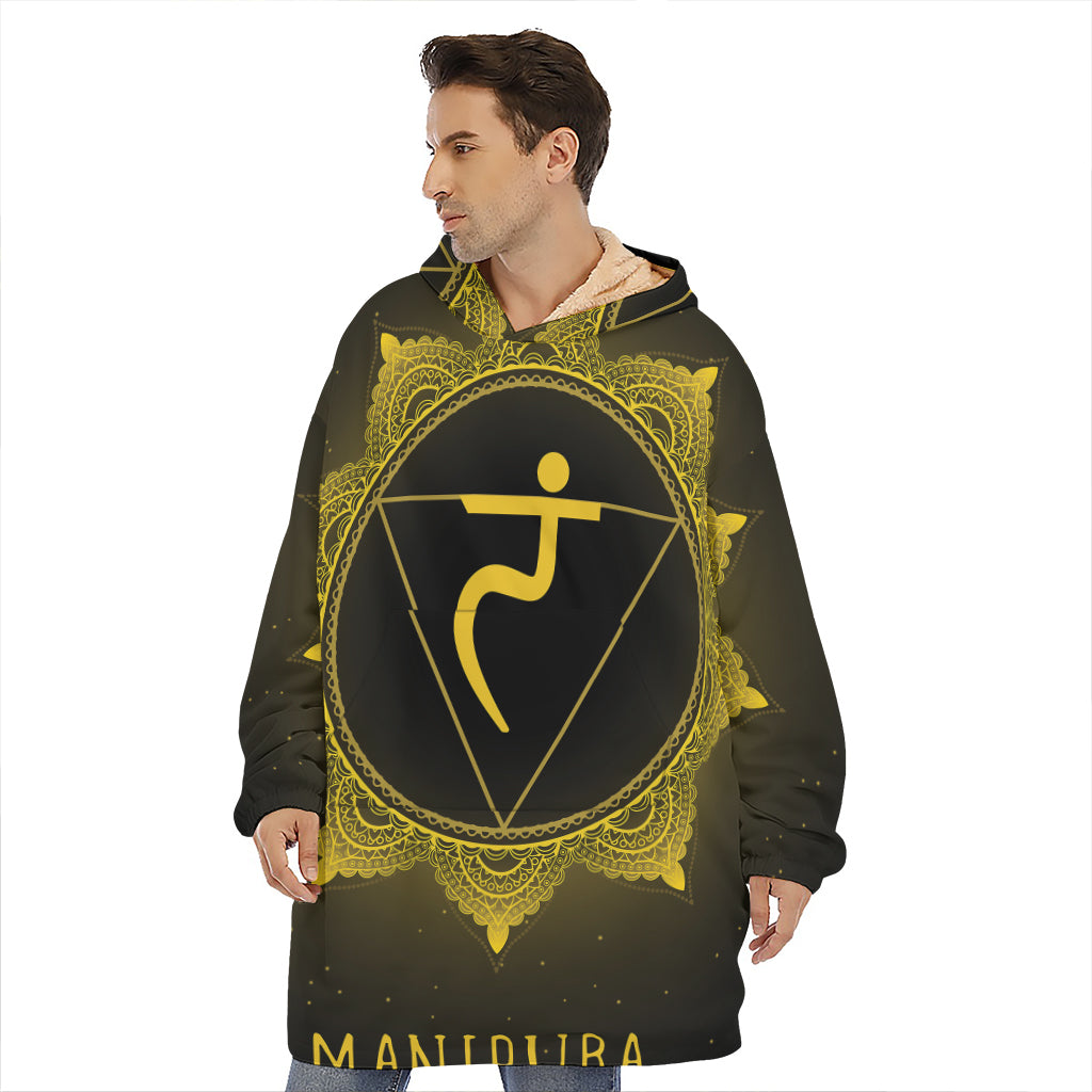 Manipura Chakra Symbol Print Hoodie Blanket