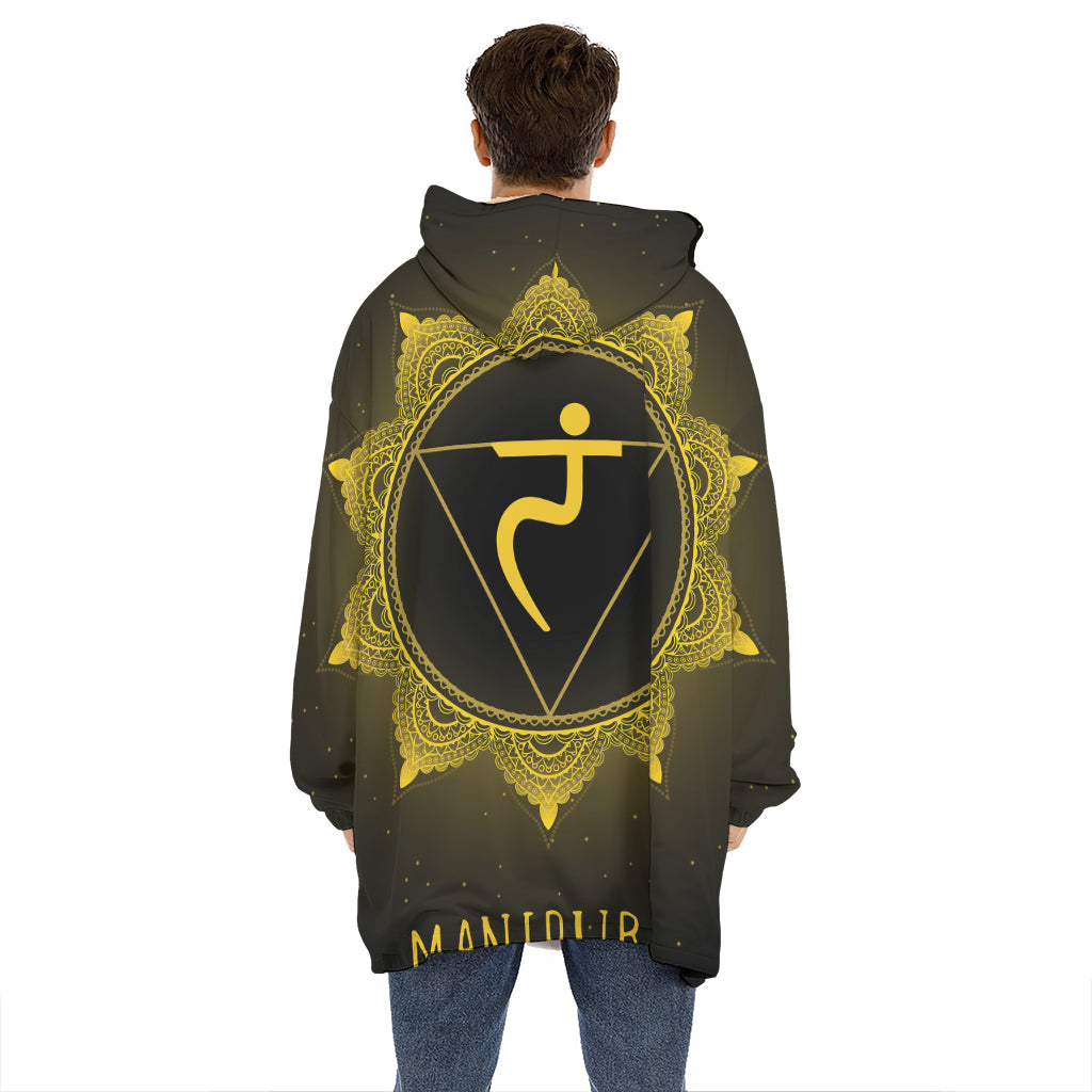 Manipura Chakra Symbol Print Hoodie Blanket