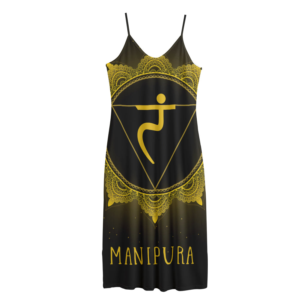 Manipura Chakra Symbol Print Jersey Midi Cami Dress