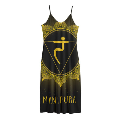 Manipura Chakra Symbol Print Jersey Midi Cami Dress