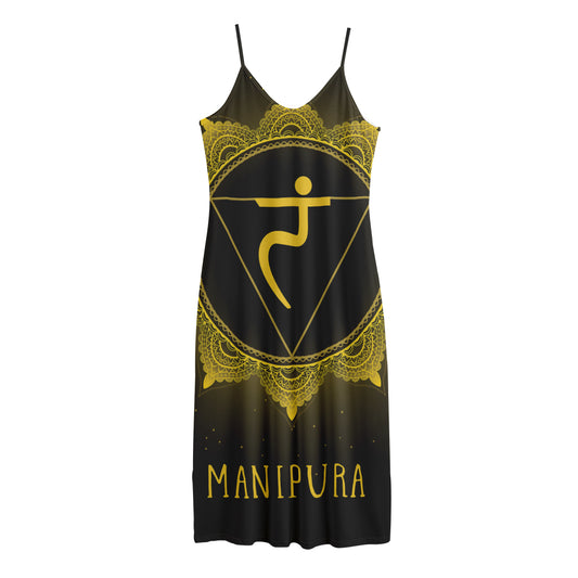 Manipura Chakra Symbol Print Jersey Midi Cami Dress