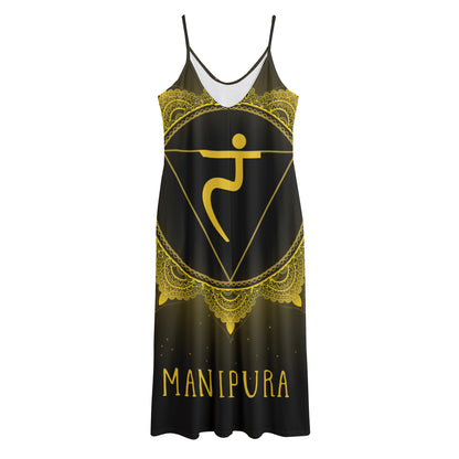 Manipura Chakra Symbol Print Jersey Midi Cami Dress