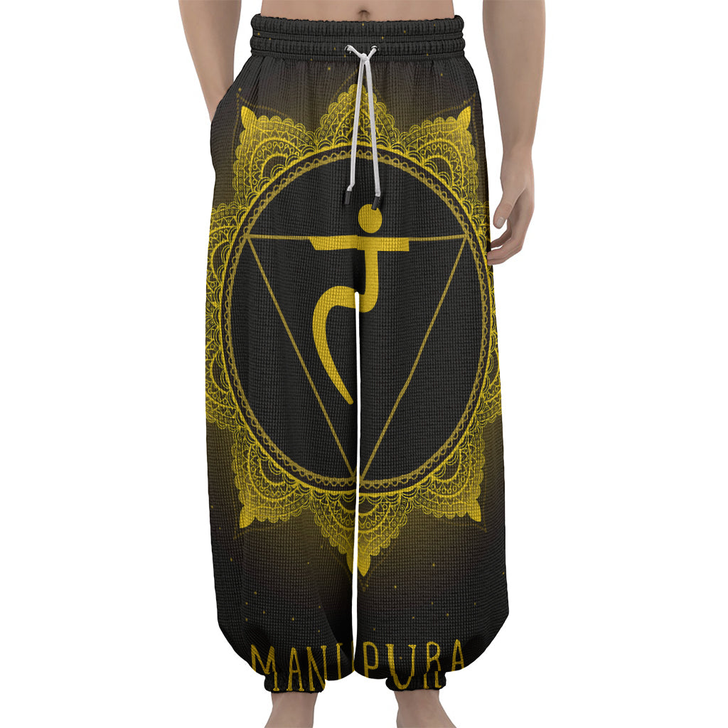 Manipura Chakra Symbol Print Lantern Pants