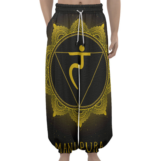 Manipura Chakra Symbol Print Lantern Pants