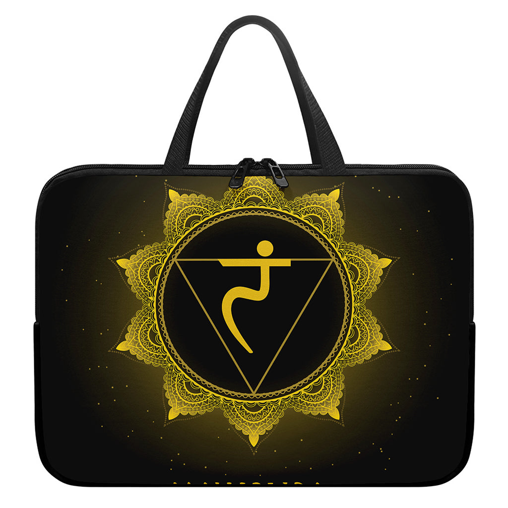 Manipura Chakra Symbol Print Laptop Sleeve With Handle