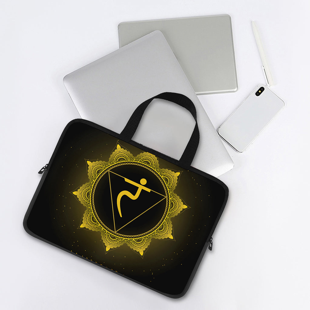 Manipura Chakra Symbol Print Laptop Sleeve With Handle