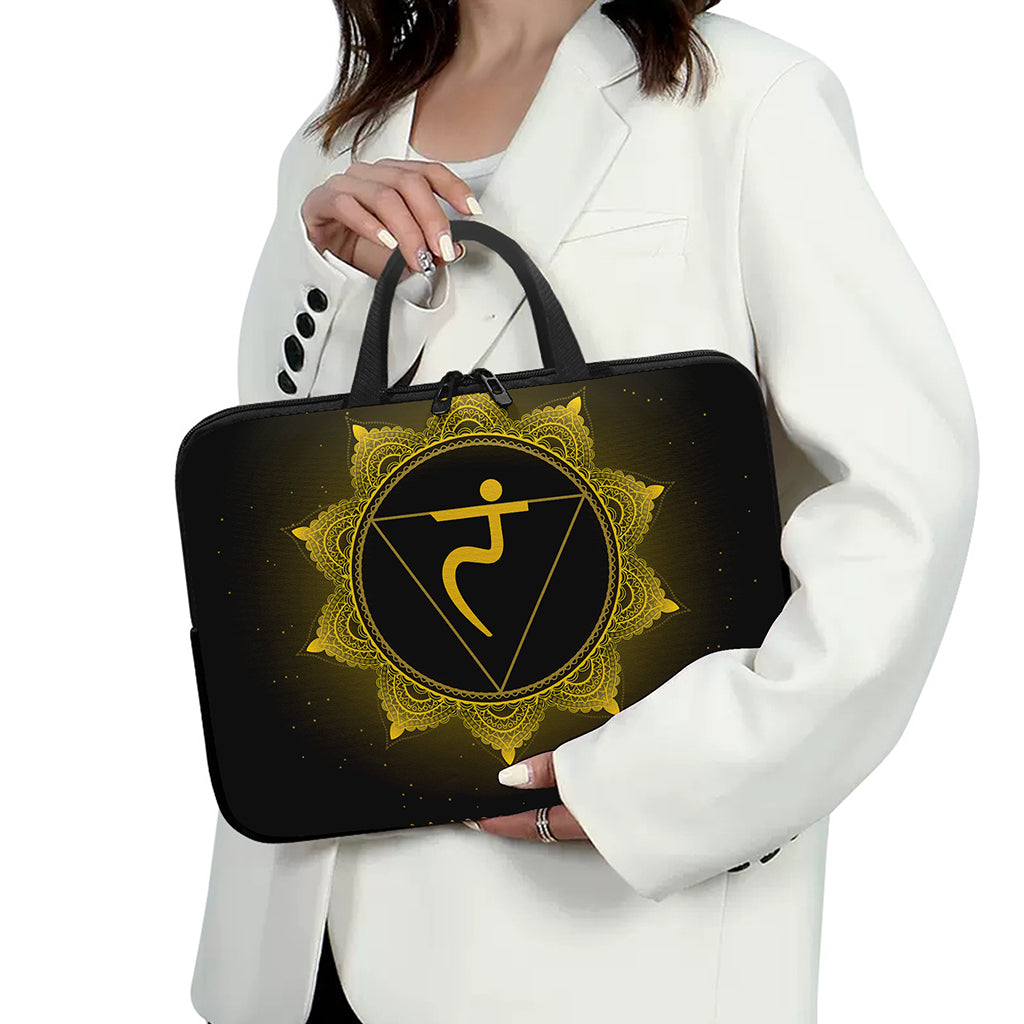 Manipura Chakra Symbol Print Laptop Sleeve With Handle
