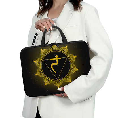 Manipura Chakra Symbol Print Laptop Sleeve With Handle