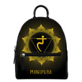 Manipura Chakra Symbol Print Leather Backpack