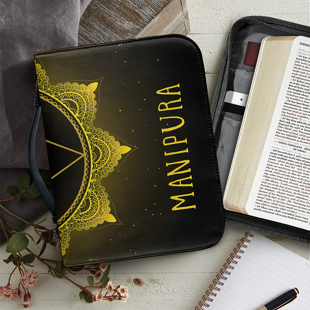 Manipura Chakra Symbol Print Leather Bible Cover