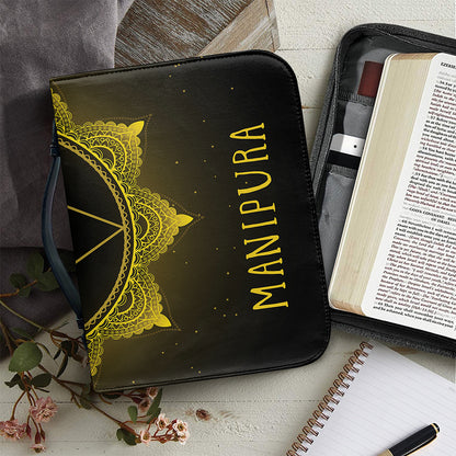 Manipura Chakra Symbol Print Leather Bible Cover