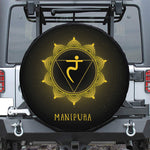 Manipura Chakra Symbol Print Leather Spare Tire Cover