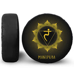 Manipura Chakra Symbol Print Leather Spare Tire Cover