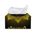 Manipura Chakra Symbol Print Leather Tissue Box Cover