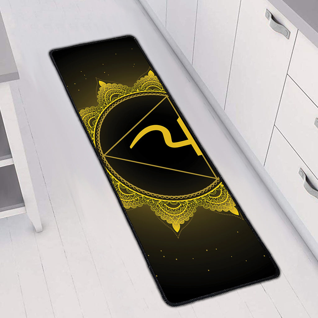 Manipura Chakra Symbol Print Long Kitchen Mat