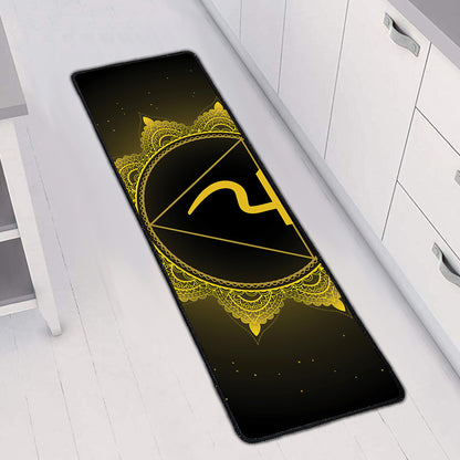 Manipura Chakra Symbol Print Long Kitchen Mat