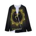 Manipura Chakra Symbol Print Long Sleeve Short Coat