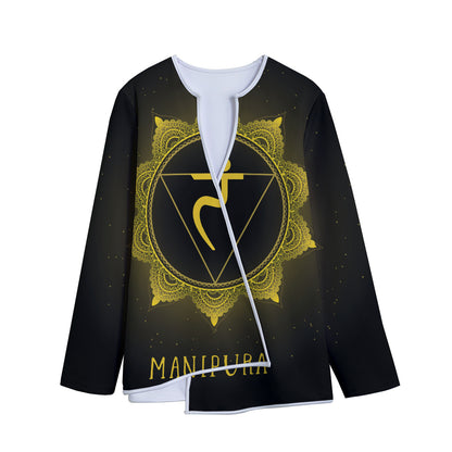Manipura Chakra Symbol Print Long Sleeve Short Coat