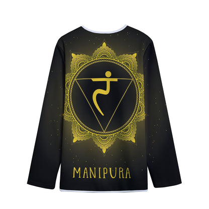 Manipura Chakra Symbol Print Long Sleeve Short Coat