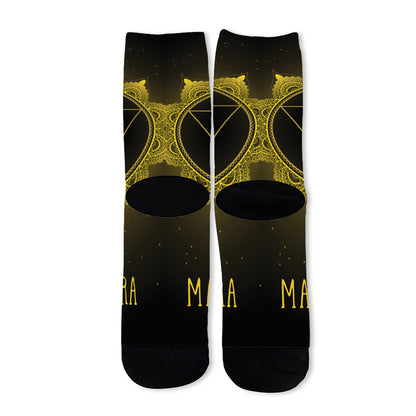 Manipura Chakra Symbol Print Long Socks