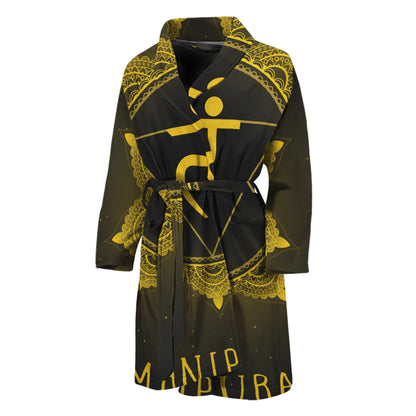 Manipura Chakra Symbol Print Men's Bathrobe