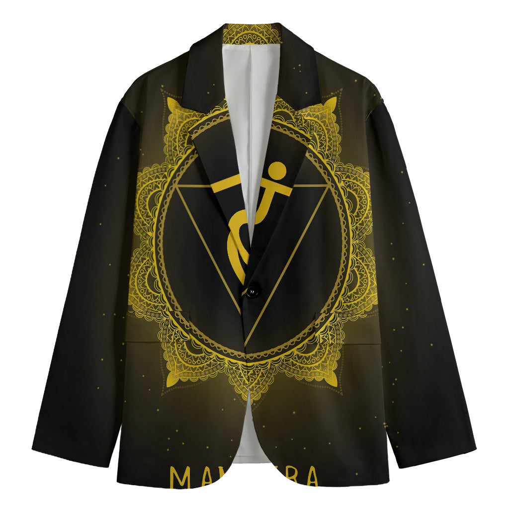 Manipura Chakra Symbol Print Men's Blazer