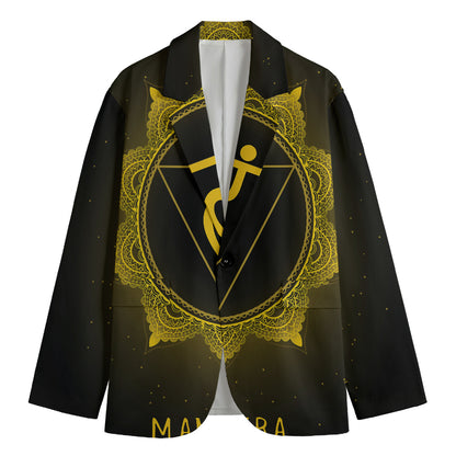 Manipura Chakra Symbol Print Men's Blazer