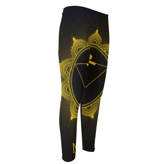 Manipura Chakra Symbol Print Men's Compression Pants