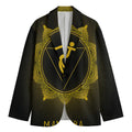 Manipura Chakra Symbol Print Men's Cotton Blazer
