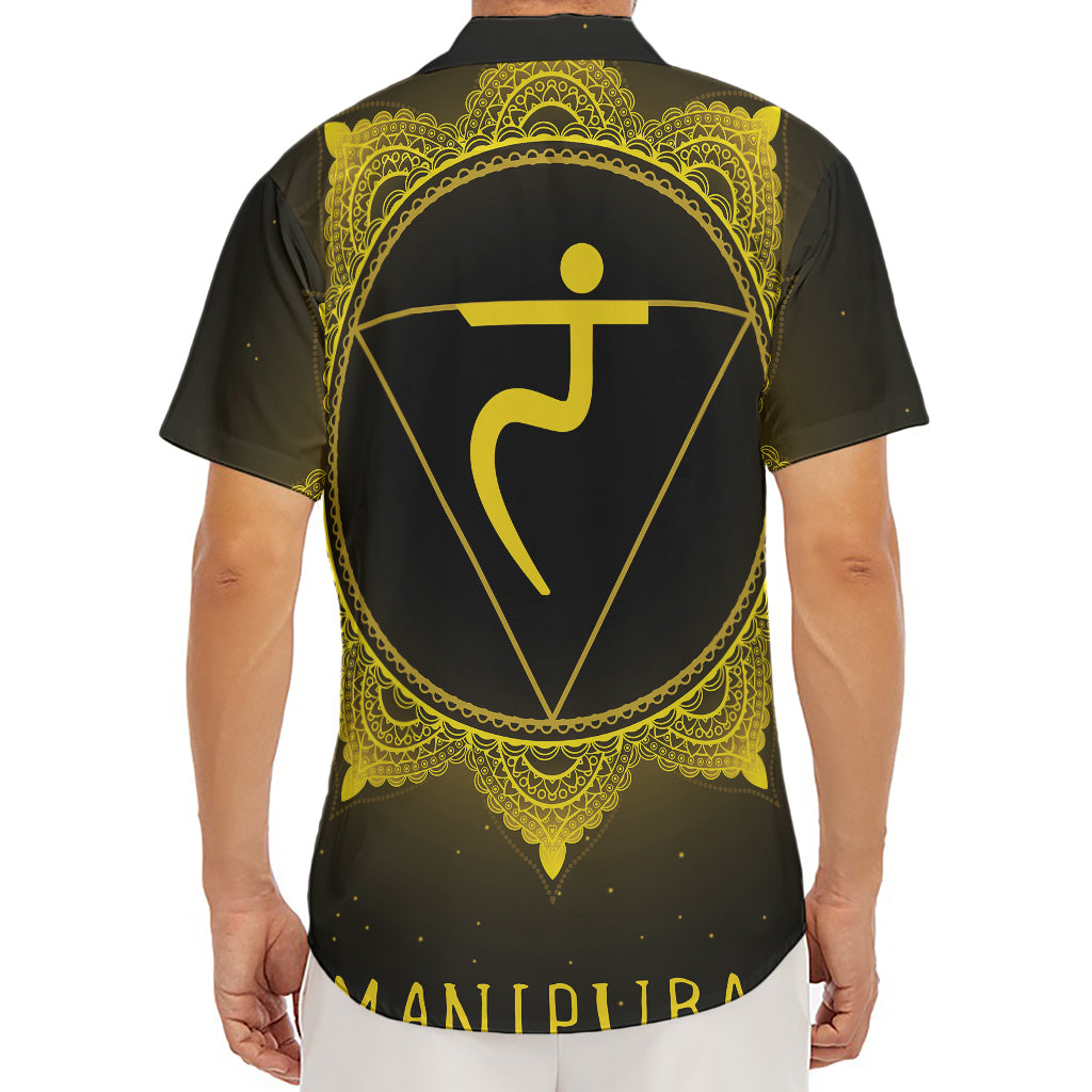 Manipura Chakra Symbol Print Men's Deep V-Neck Shirt