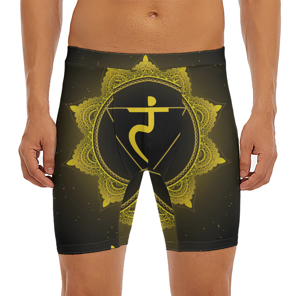 Manipura Chakra Symbol Print Men's Long Boxer Briefs