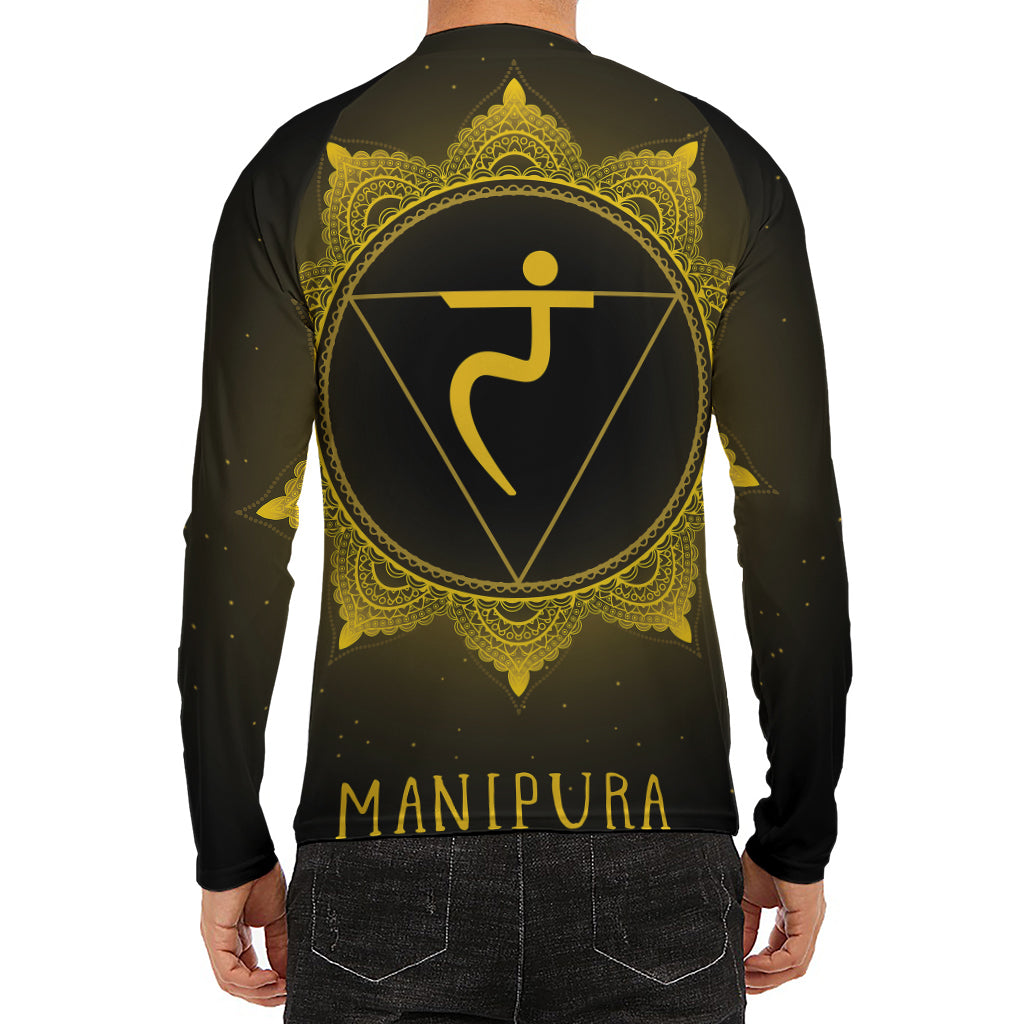 Manipura Chakra Symbol Print Men's Long Sleeve Rash Guard