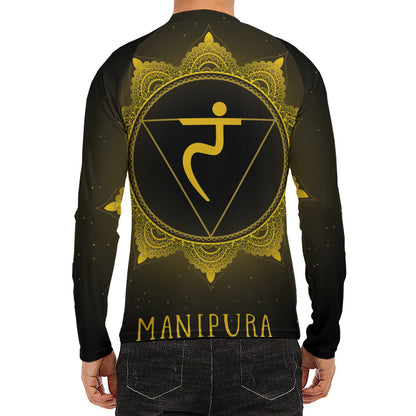 Manipura Chakra Symbol Print Men's Long Sleeve Rash Guard