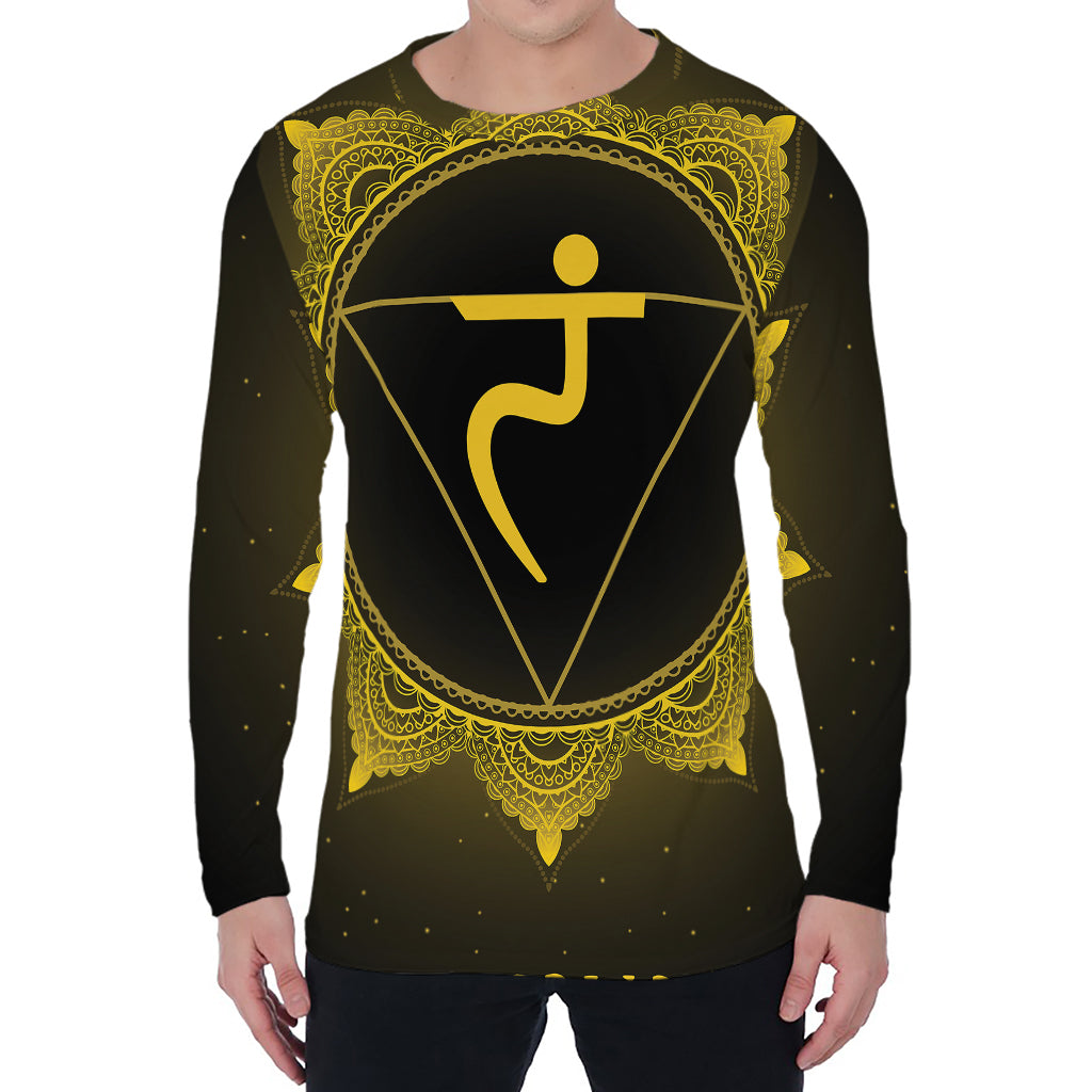 Manipura Chakra Symbol Print Men's Long Sleeve T-Shirt
