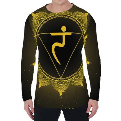Manipura Chakra Symbol Print Men's Long Sleeve T-Shirt