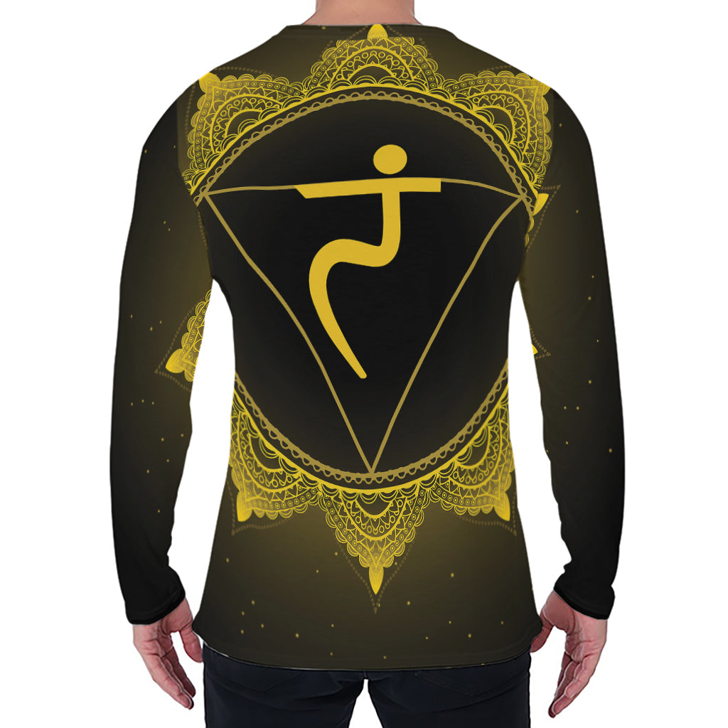 Manipura Chakra Symbol Print Men's Long Sleeve T-Shirt