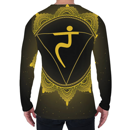 Manipura Chakra Symbol Print Men's Long Sleeve T-Shirt
