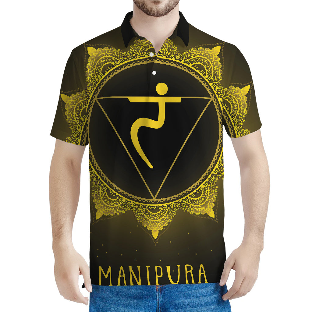 Manipura Chakra Symbol Print Men's Polo Shirt