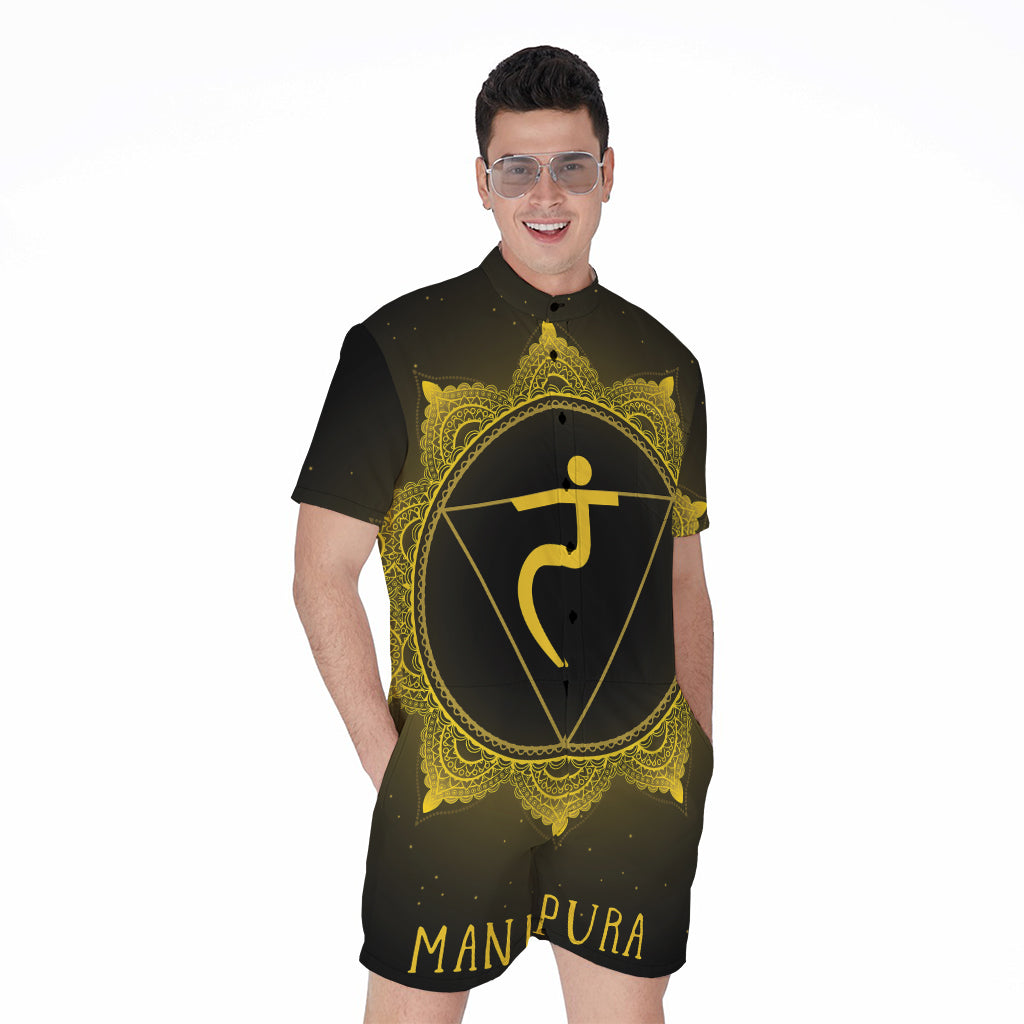 Manipura Chakra Symbol Print Men's Rompers