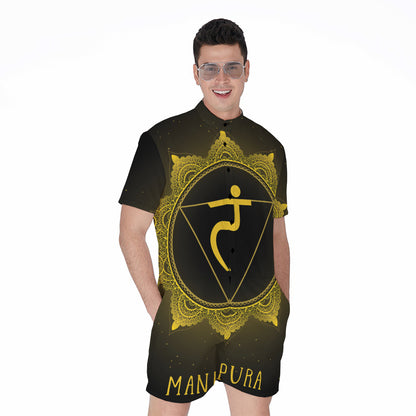 Manipura Chakra Symbol Print Men's Rompers