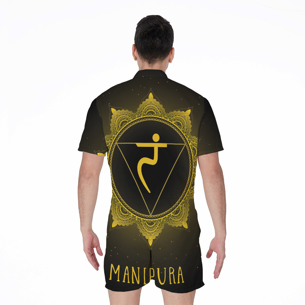 Manipura Chakra Symbol Print Men's Rompers