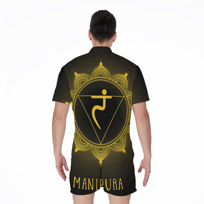 Manipura Chakra Symbol Print Men's Rompers