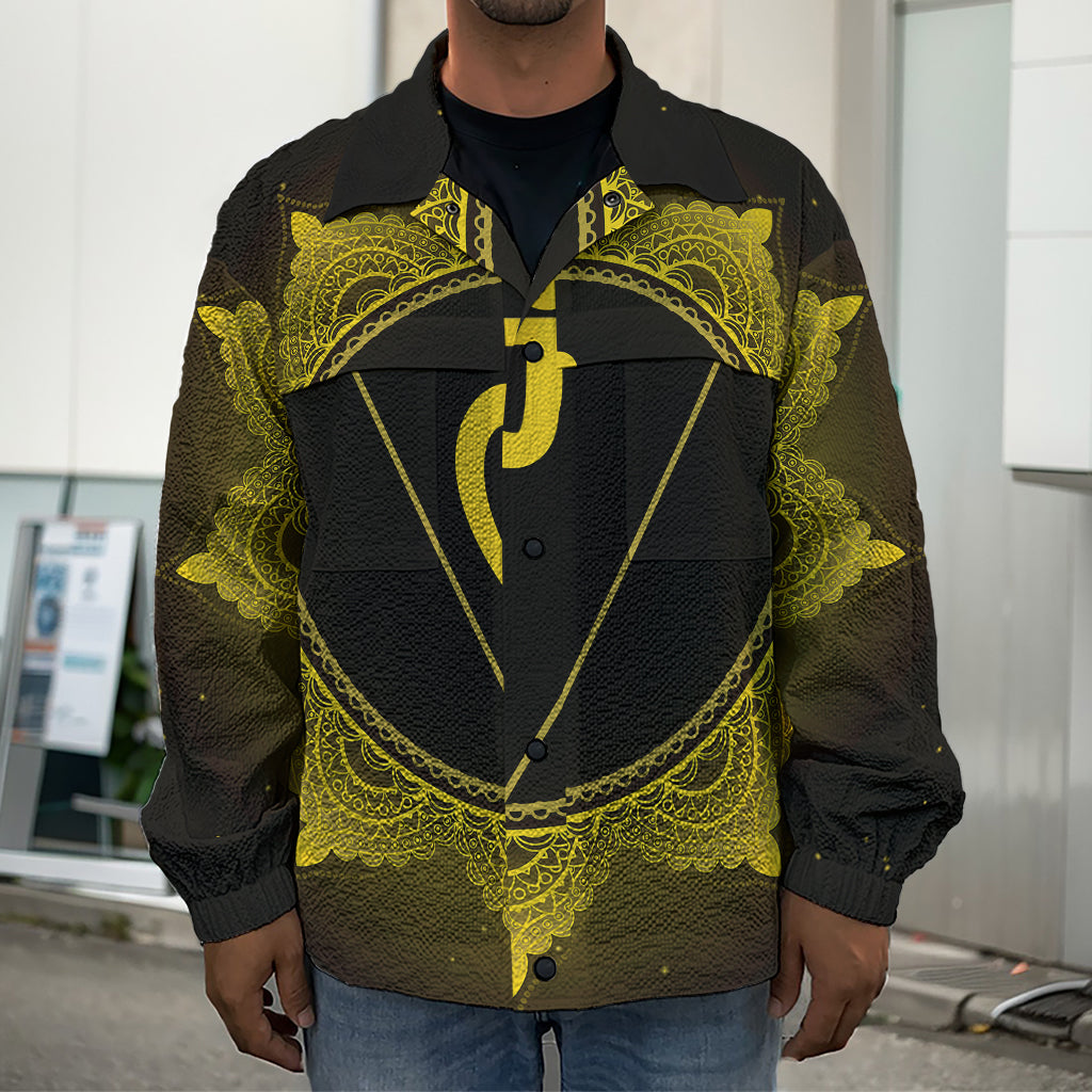 Manipura Chakra Symbol Print Men's Shirt Jacket
