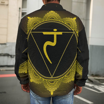Manipura Chakra Symbol Print Men's Shirt Jacket