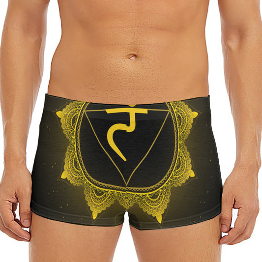 Manipura Chakra Symbol Print Men's Short Boxer Briefs