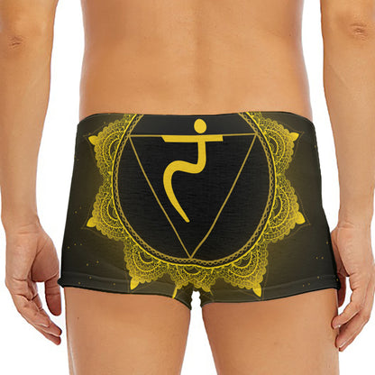 Manipura Chakra Symbol Print Men's Short Boxer Briefs